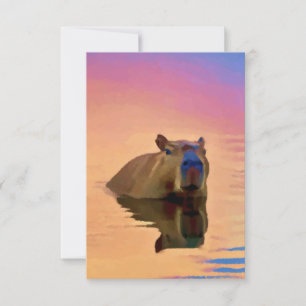 Capybara Simplicity Tranquil Lake Thank You Card