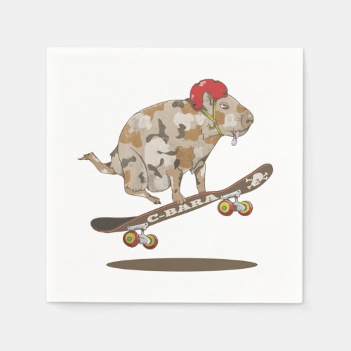 Capybara Skateboard ollie Napkins