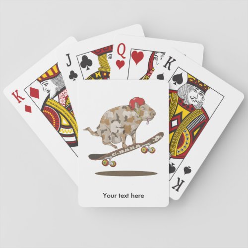 Capybara Skateboard Ollie Playing Cards