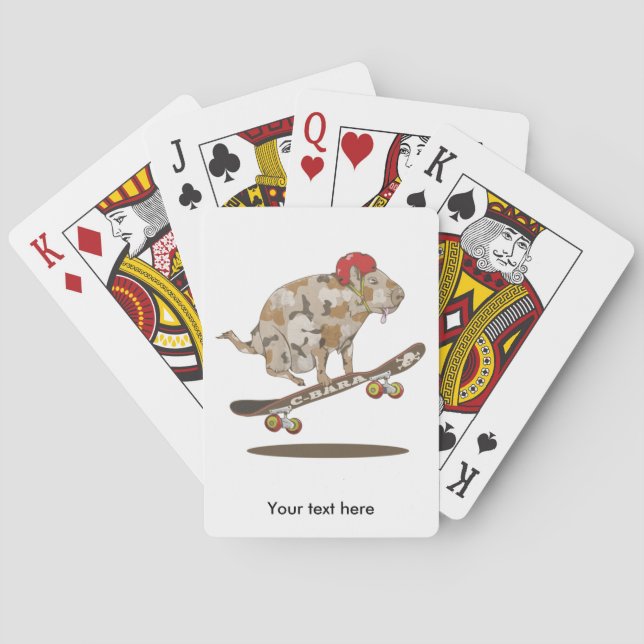 Capybara Skateboard Ollie Poker Cards (Back)