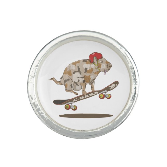 Capybara Skateboard ollie Ring (Front)