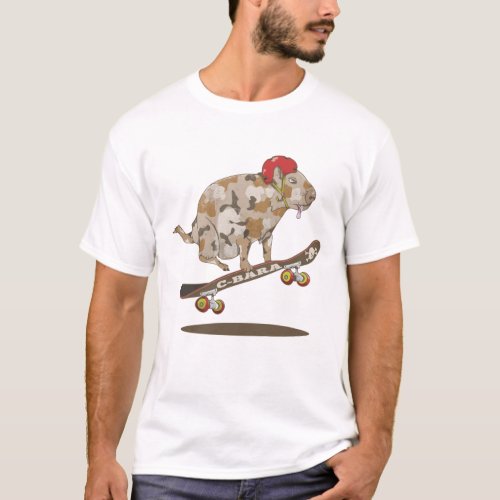 Capybara Skateboard ollie T_Shirt