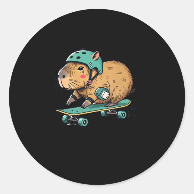Capybara Skater Skateboard Adventure Sticker  (Front)