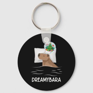 Capybara Sleep Night Xmas Rodent Christmas Dream C Keychain