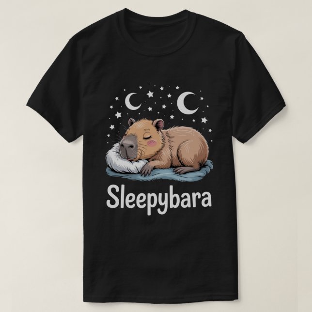Capybara Sleep Pajamas – Funny Sleepybara   T-Shirt (Design Front)