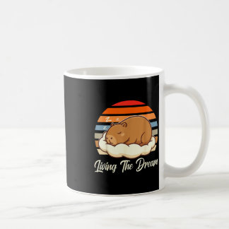 Capybara sleepybara living the dream retro vintage coffee mug