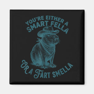 Capybara Smart Fella Fart Smella Funny Cowboy Humo Magnet