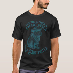 Capybara Smart Fella Fart Smella Funny Cowboy Humo T-Shirt