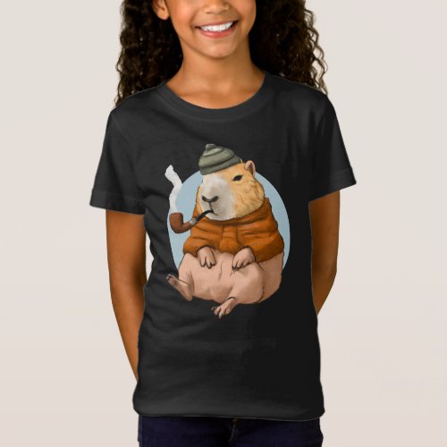 Capybara Smoking a Pipe In the Cold T_Shirt