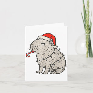 Capybara Smoking Christmas Ugly Cigarette Gen Z  Card
