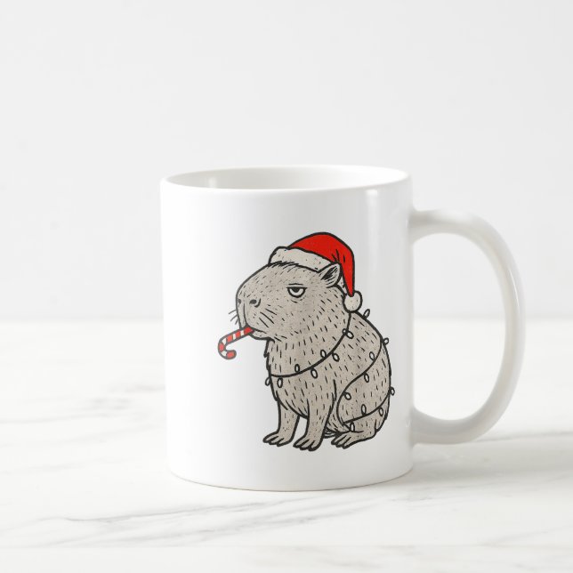 Capybara Smoking Christmas Ugly Cigarette Gen Z  Coffee Mug (Right)