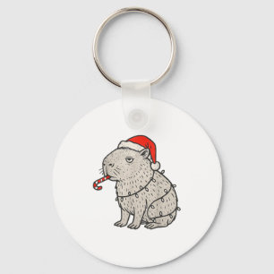 Capybara Smoking Christmas Ugly Cigarette Gen Z Keychain