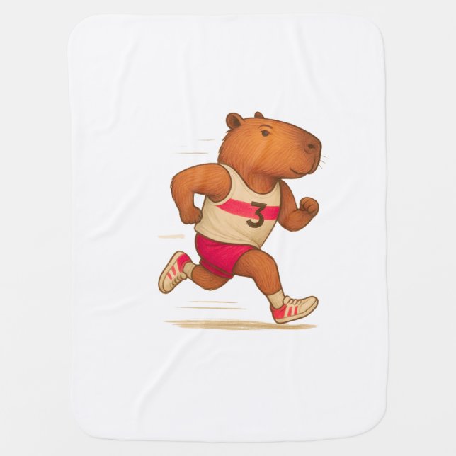capybara soccer   sports  animal   capybara athlet baby blanket (Front)