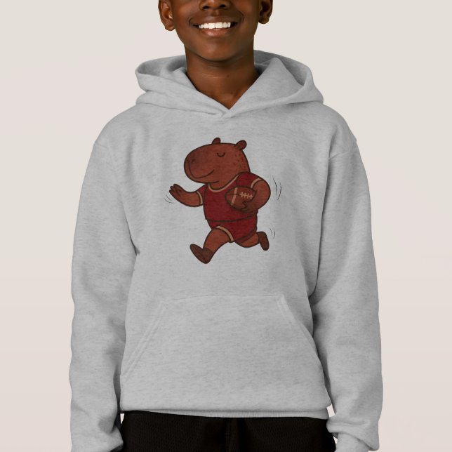 capybara soccer   sports  animal   capybara athlet hoodie (Front)