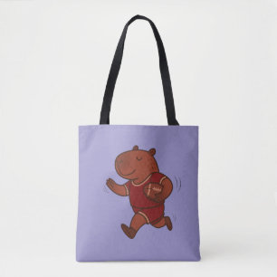 capybara soccer   sports  animal   capybara athlet tote bag