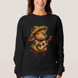 Capybara Sombrero Guitar Cinco de Mayo Mexican Kid Sweatshirt