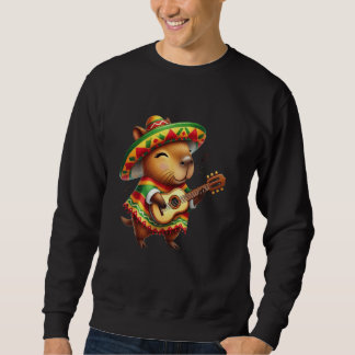 Capybara Sombrero Guitar Cinco de Mayo Mexican Kid Sweatshirt