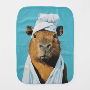 Capybara Spa Day Baby Burp Cloth