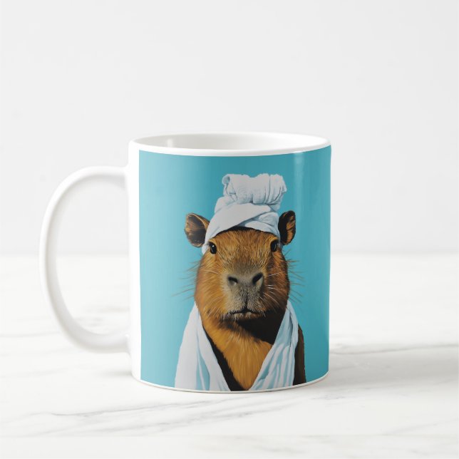Capybara Spa Day Coffee Mug (Left)
