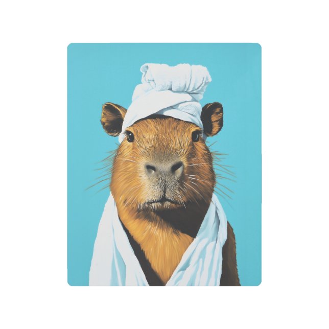 Capybara Spa Day Metal Print (Front)