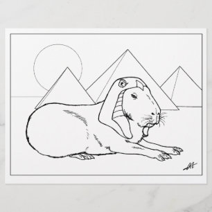 Capybara Sphinx - Coloring Page.