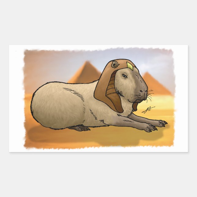 Capybara Sphinx Rectangular Sticker (Front)