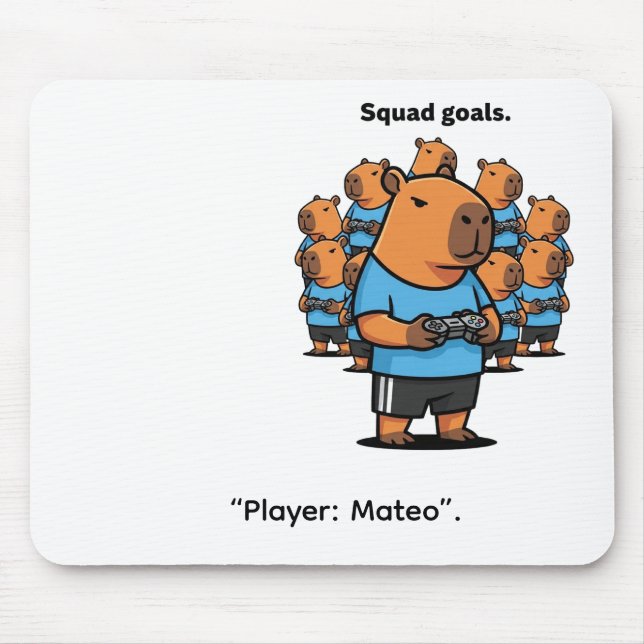 "Capybara Squad Goals – Multiplayer Fun" Mouse Pad (Front)