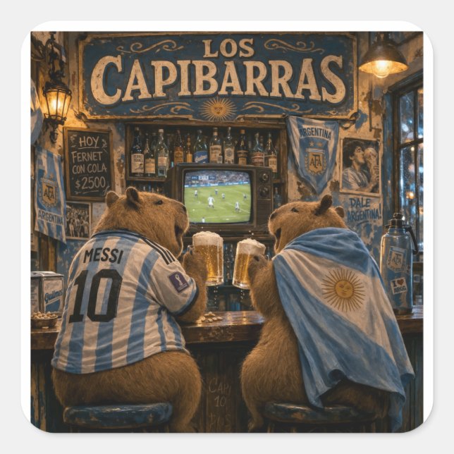 Capybara Stickers bar toast illusion (Front)
