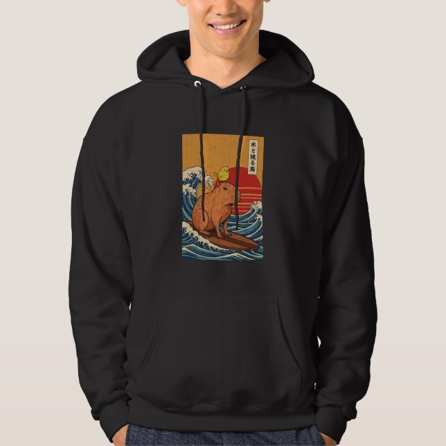 Capybara Surfing Hoodie (Front)