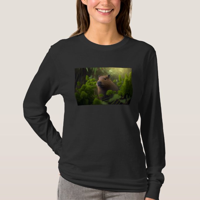 Capybara surrounded by plants T-Shirt (Front)