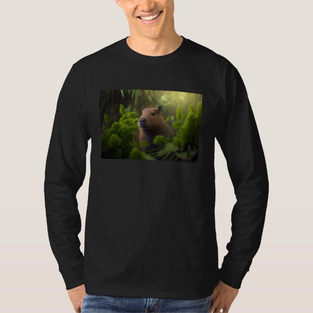 Capybara surrounded by plants T-Shirt (Front)