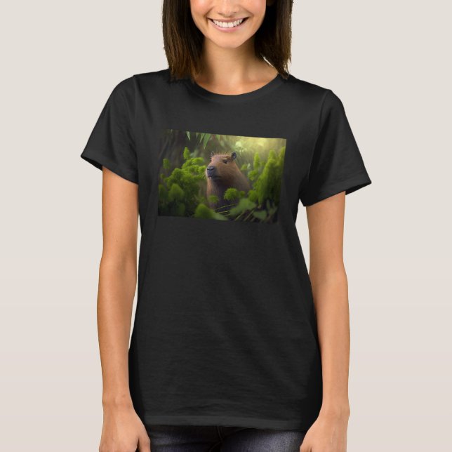 Capybara surrounded by plants T-Shirt (Front)