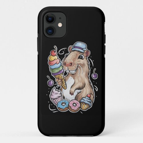 capybara sweets donuts cupcakes candies iPhone 11 case