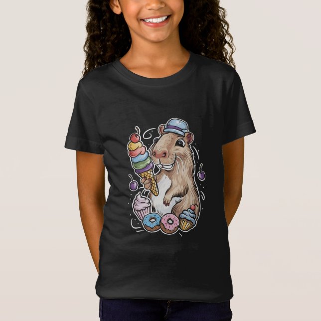 capybara sweets donuts cupcakes candies T-Shirt (Front)