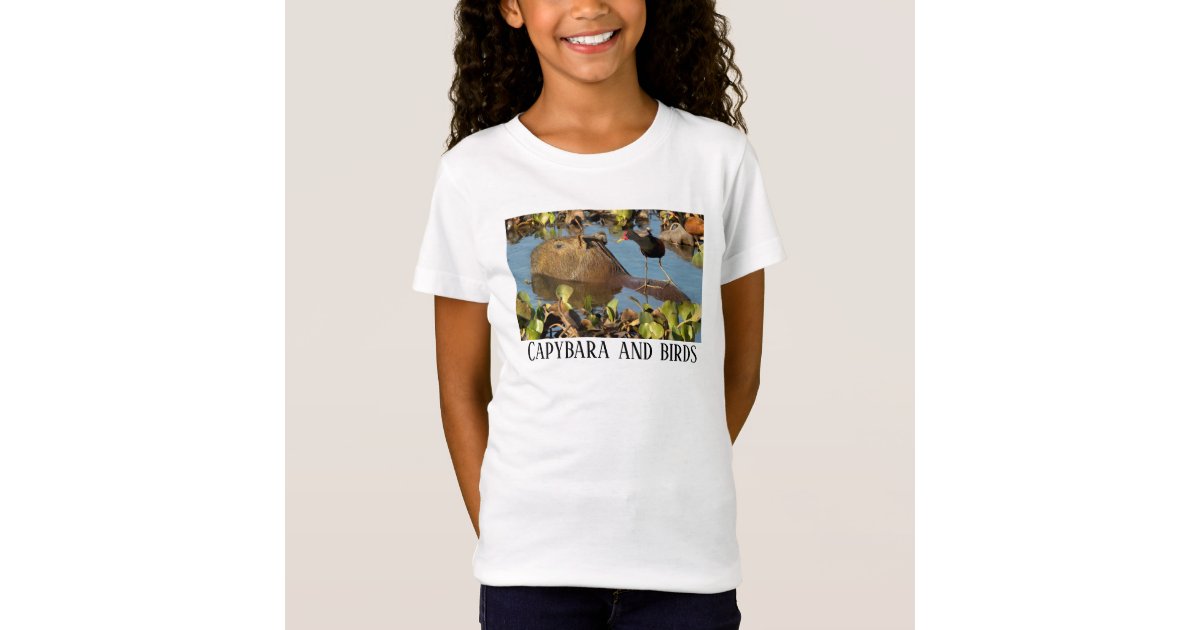 Capybara watercolor kids T-shirt, Boys' Clothing, Girls' Clothing, ring  spun Cotton 100%, watercolor print T-shirt,T shirt art