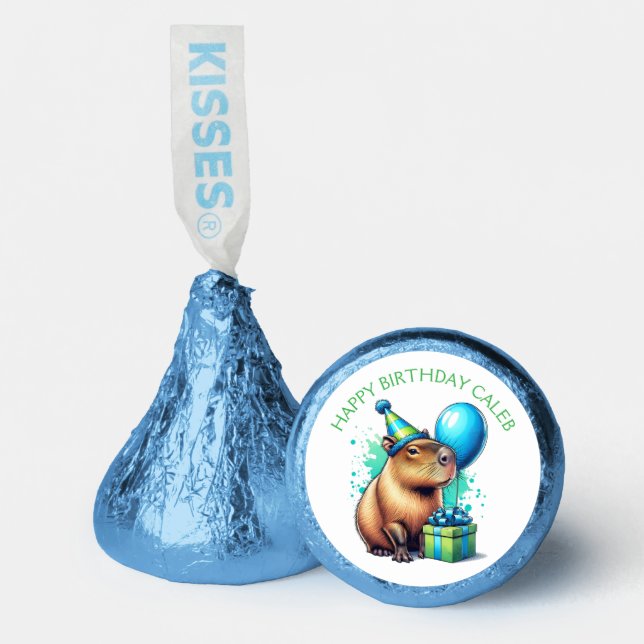  Capybara Themed Boy's Birthday Party Hershey®'s Kisses® (Front)