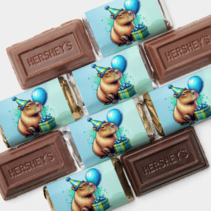 Capybara Themed Boy's Birthday Party Thank You Hershey's Miniatures