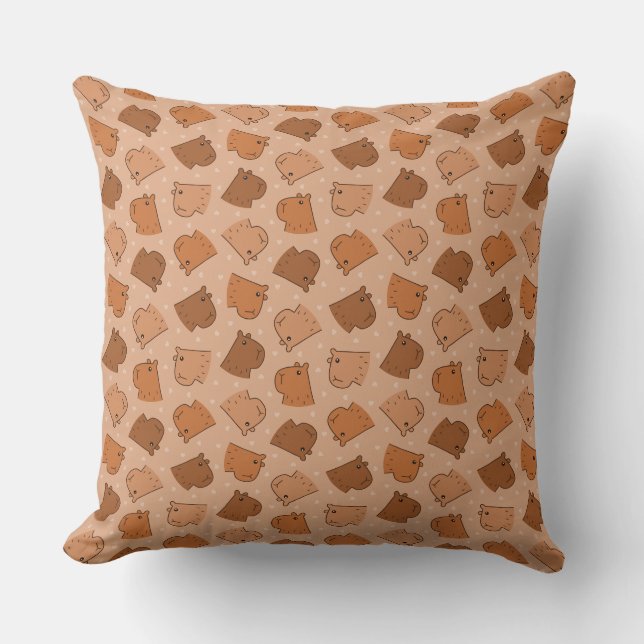 Capybara Throw Pillow (Front)