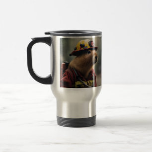 "Capybara to the Rescue: Firefighter Extraordinair Travel Mug