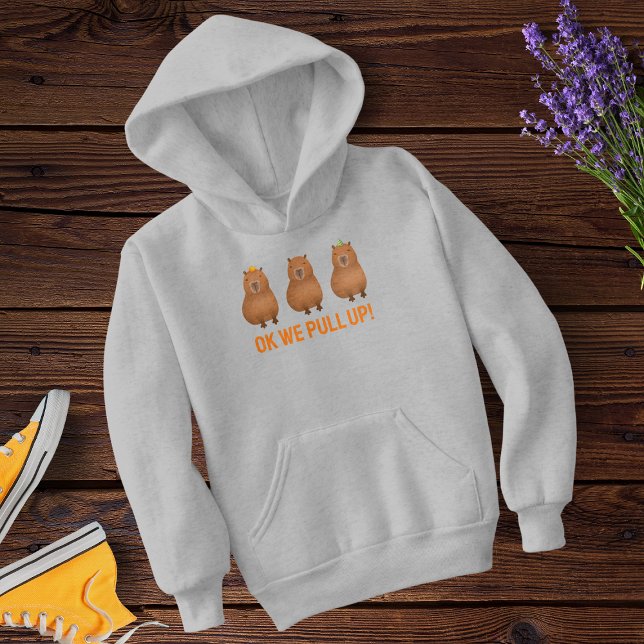 Capybara Triplet Meme "Ok We Pull Up!" Customized Hoodie (Capybara "Ok we pull up!")