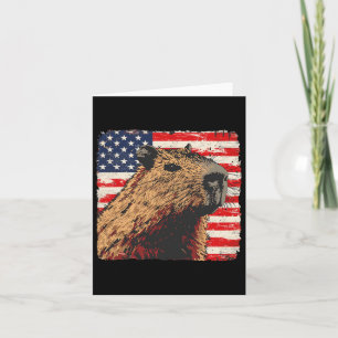 Capybara Usa Flag 4th Of July Lovers Card