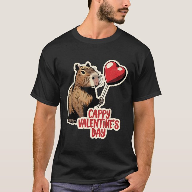 Capybara Valentine, Cappy Valentines Day, Capybara T-Shirt (Front)