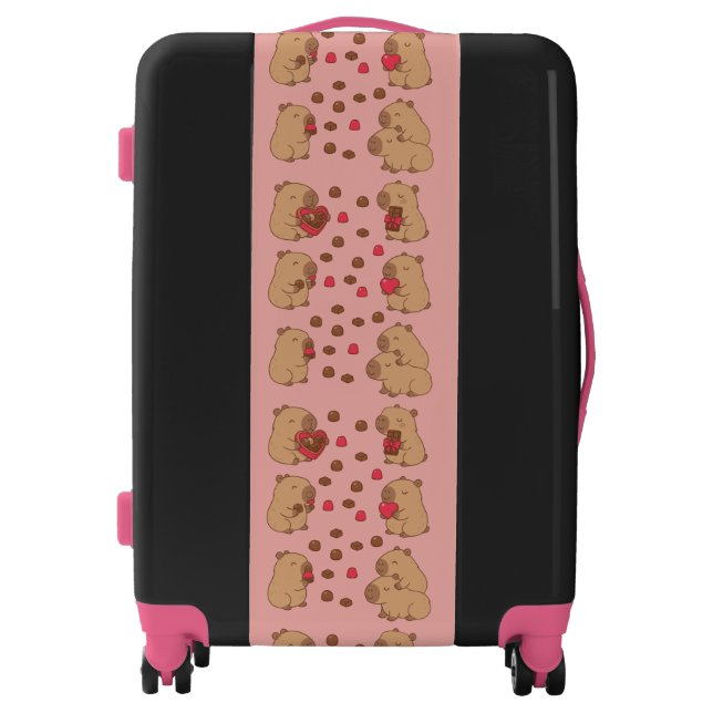Capybara Valentine Travel Bag – Cute Romantic (Front)