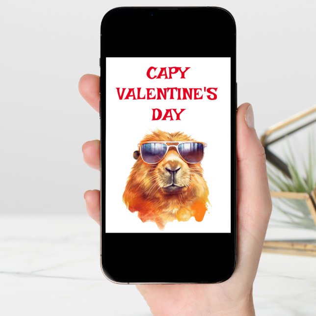 Capybara Valentine's Day Capy Card (Front Digital)