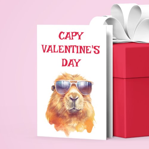 Capybara Valentines Day Capy Card