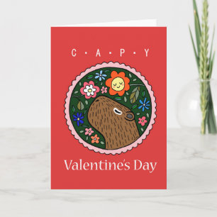 Capybara Valentine's Day Capybara lover I love you Card