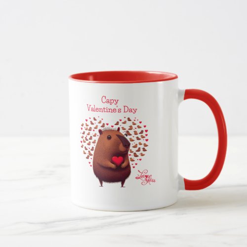 Capybara Valentines Day Coffee Mug Perfect gift Mug