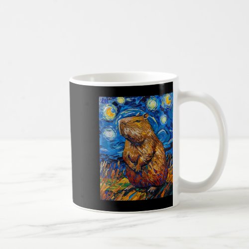 Capybara Van Gogh Starry Night Art Premium  Coffee Mug