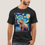 Capybara Van Gogh Style Starry Night Light Graphic T-Shirt<br><div class="desc">Capybara Van Gogh Style Starry Night Light Graphic Tee Weird</div>