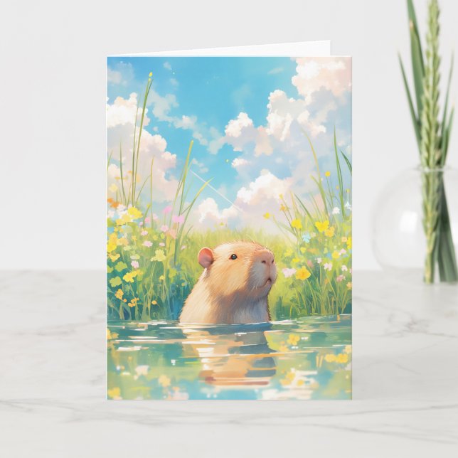 Capybara Water Baby Card (Front)